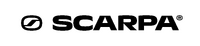 Het Scarpa-logo bestaat uit een opvallende, zwarte, gestileerde „S“ in een cirkel, links van het woord „SCARPA“ in hoofdletters in zwarte letters op een lichte achtergrond.
